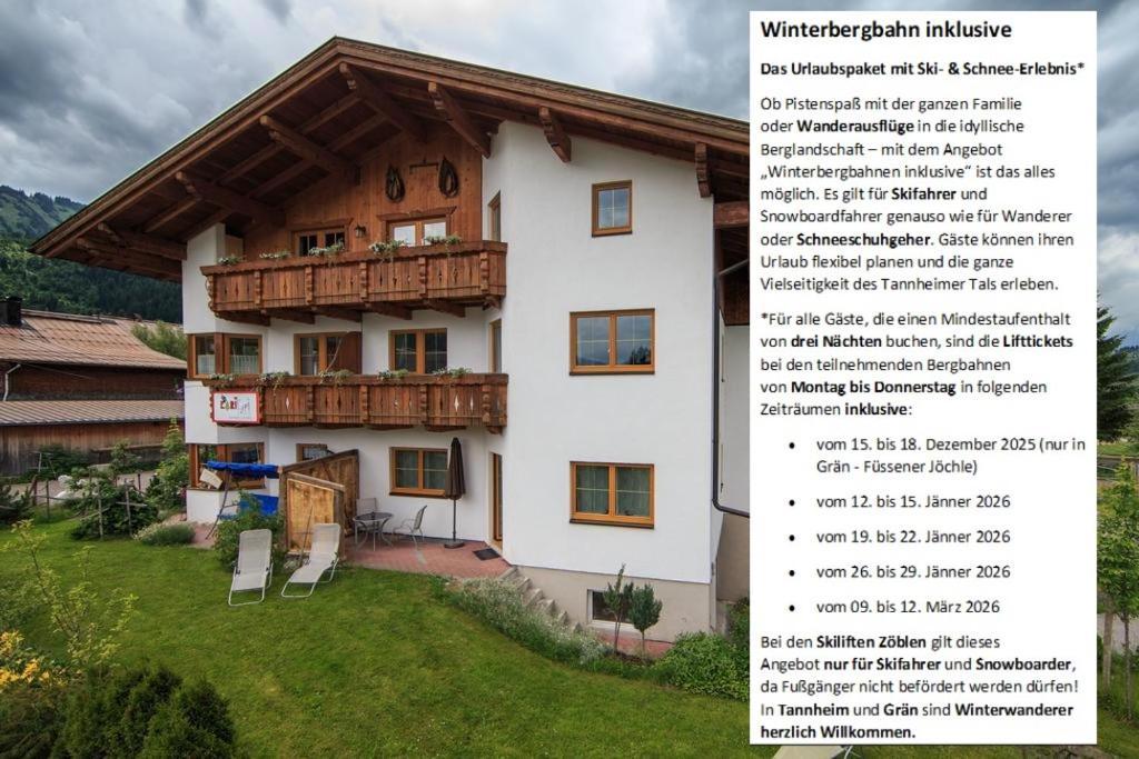 Ferienwohnungen Bauernhof Andreas Kleiner Tannheim Exteriér fotografie